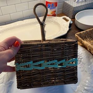 NWT Silverware Holder -Wicker